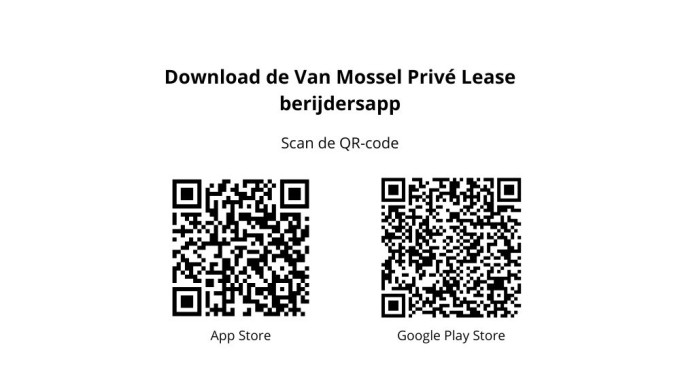 Download de Van Mossel Prive Lease berijdersapp